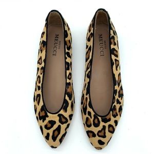 Sesto Meucci Leopard Print Calf Hair Flats
